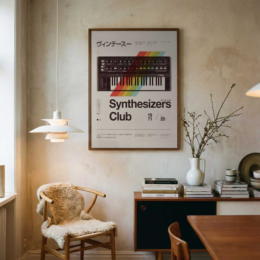 Vintage Synthesizerklub-plakat