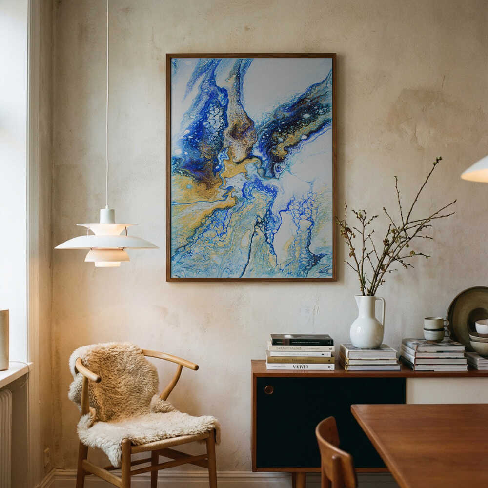 Golden Blue Flow Plakat