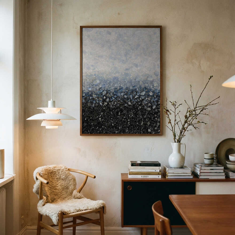 Blue Black Crystal Gradient Poster