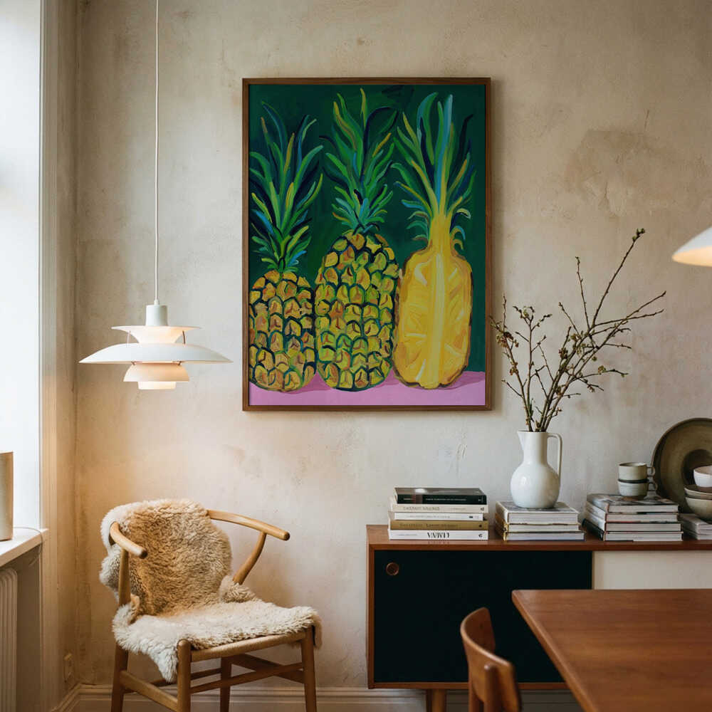 Levende tropiske ananas-plakat