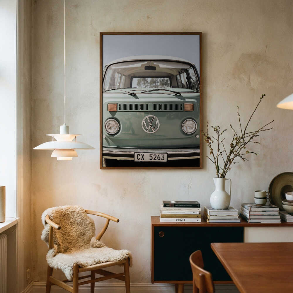 Classic Design In Soft Green Tones Cars Poster