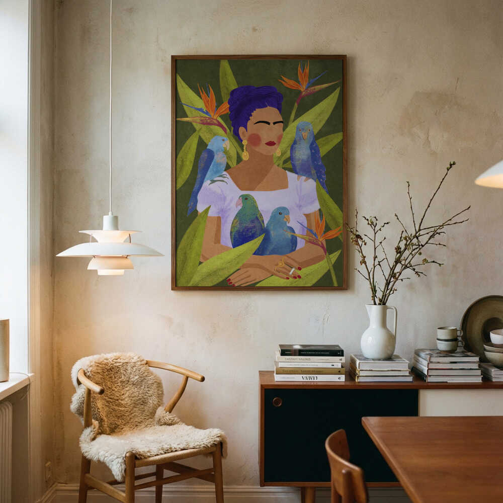 Frida og fugle plakat