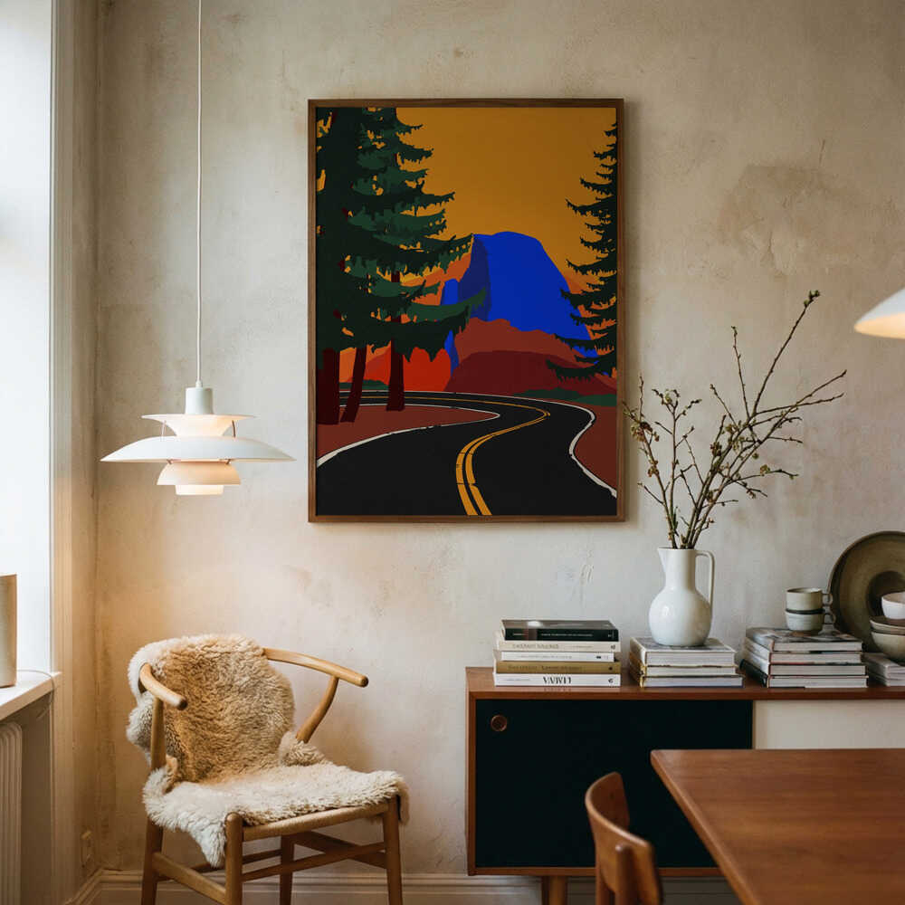 Clacier Road med Half Dome plakat