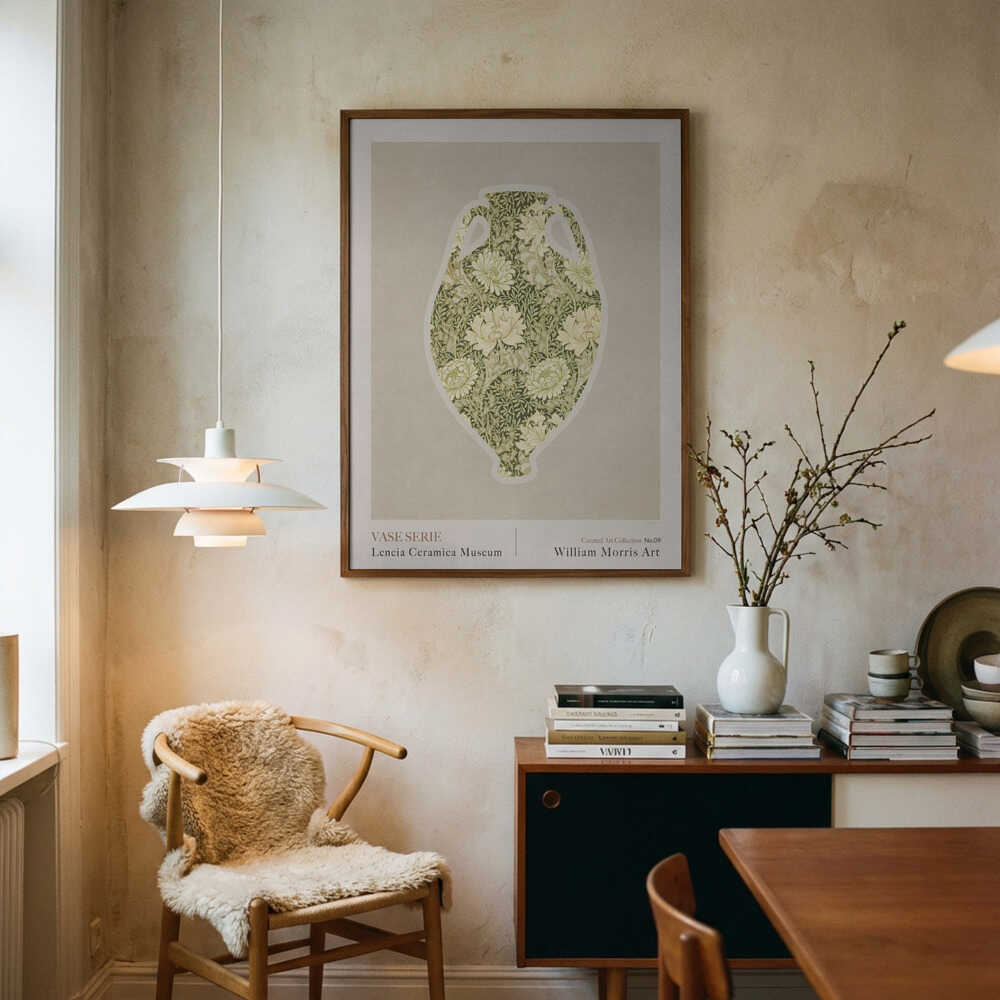 William Morris Vase-serie-plakat (Blomstret grøn)
