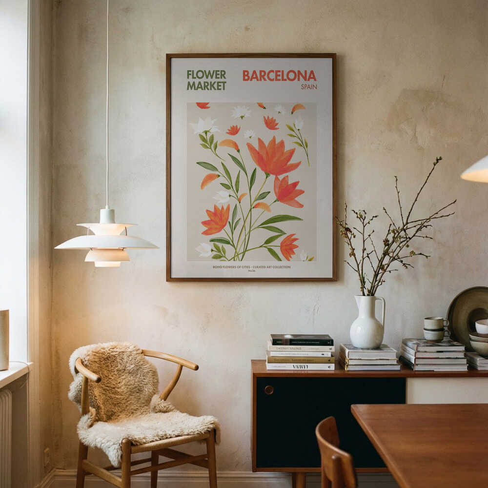 Barcelona Blomstrer Plakat