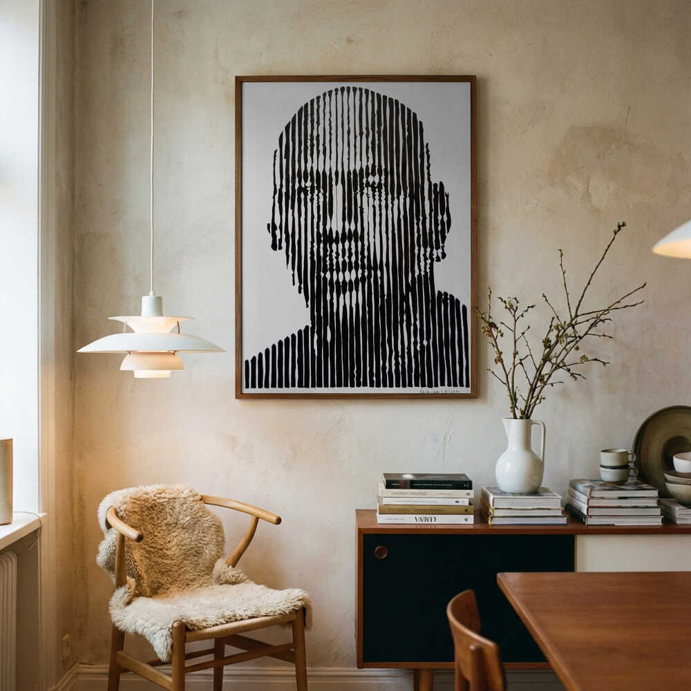 Abstract Line Face Poster