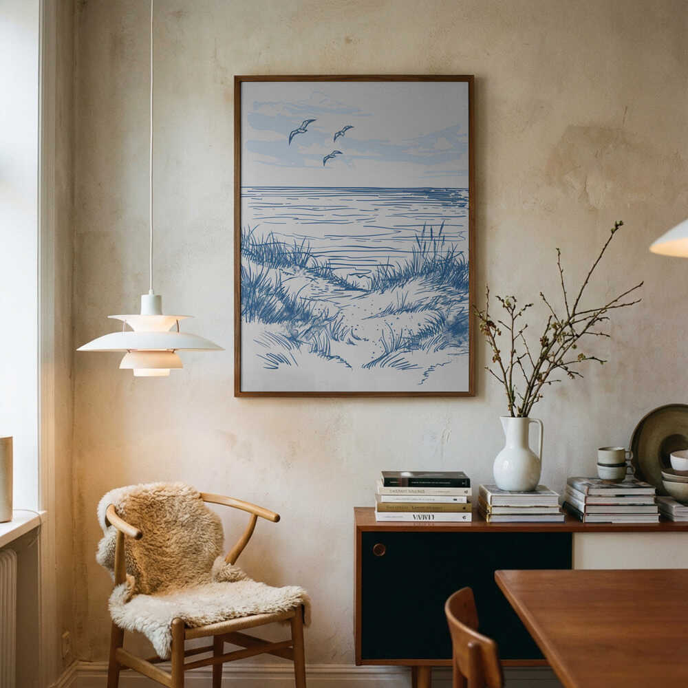 Plakat med havskitse