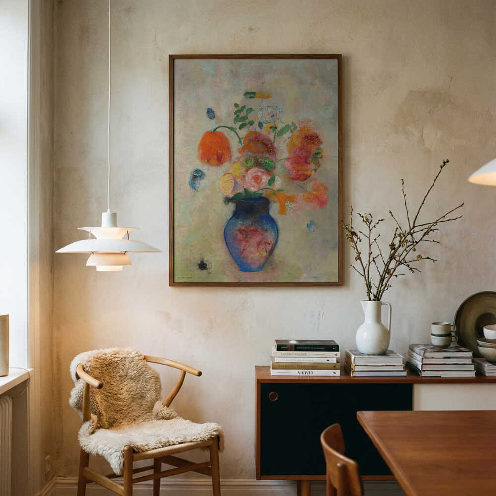 Large Vase With Flowers Poster