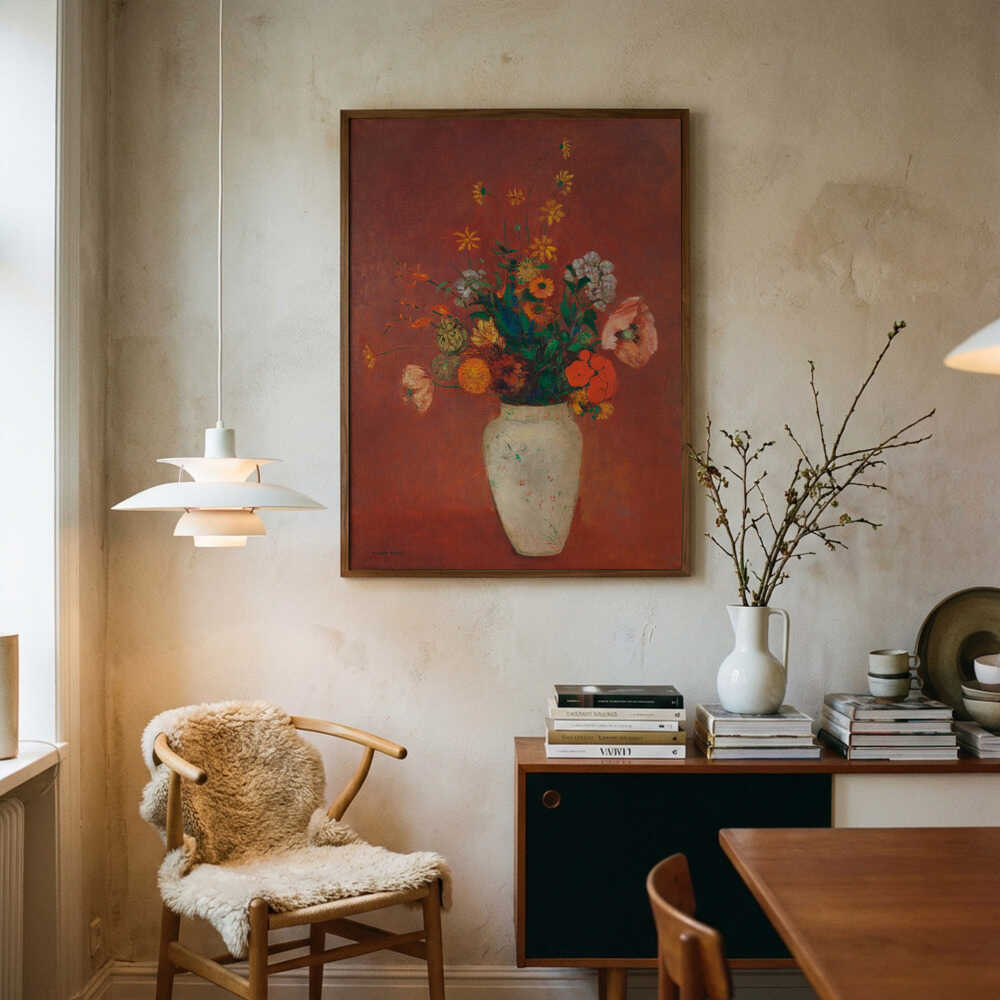 Bouquet i kinesisk vase plakat