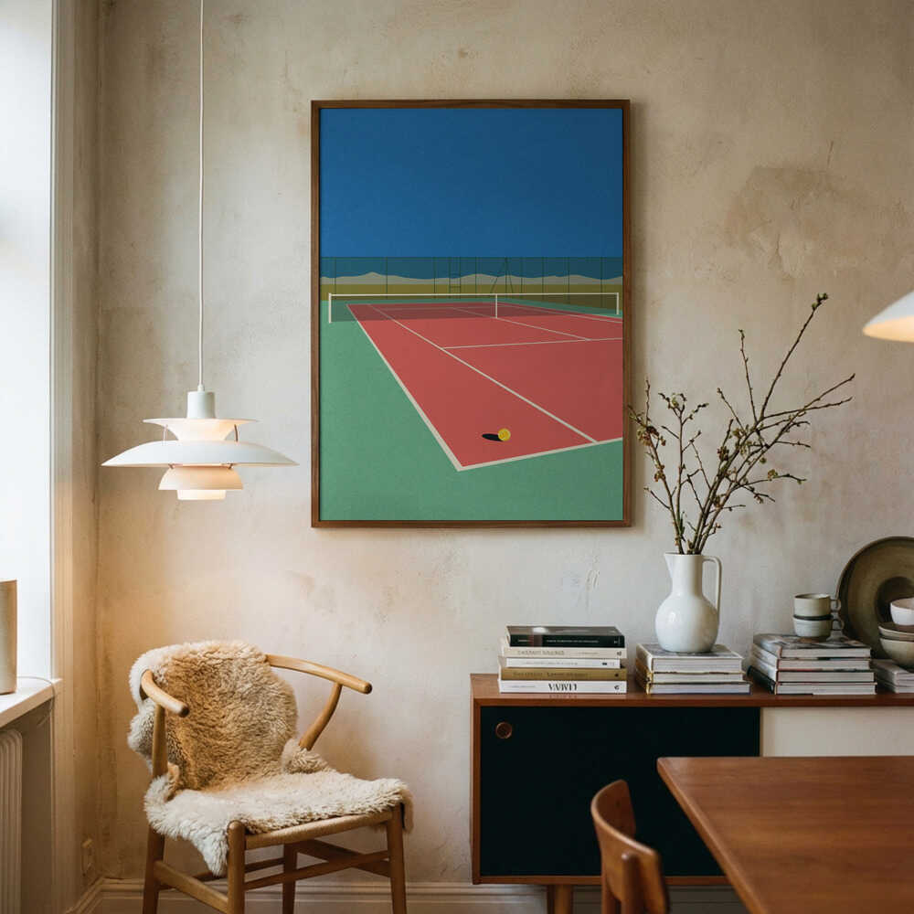 Tennisbane i ørkenen plakat
