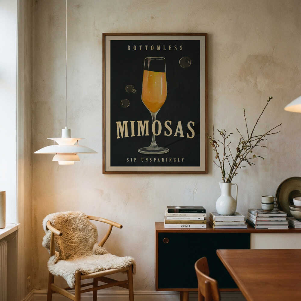 Bundløse Mimosas Art Deco Cocktailbar Kunstplakat