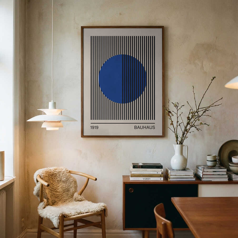 Geometric bauhaus 1919 Blue Circle Poster