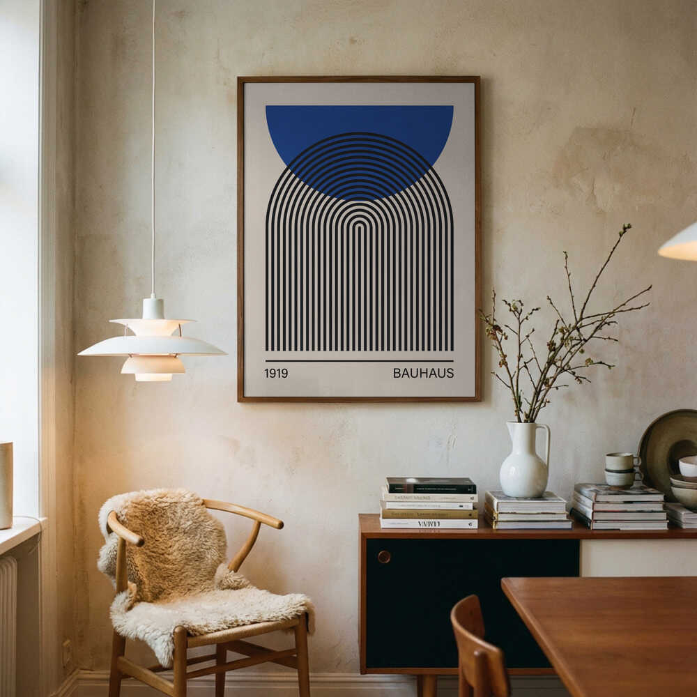 Abstract Blue Arches Poster