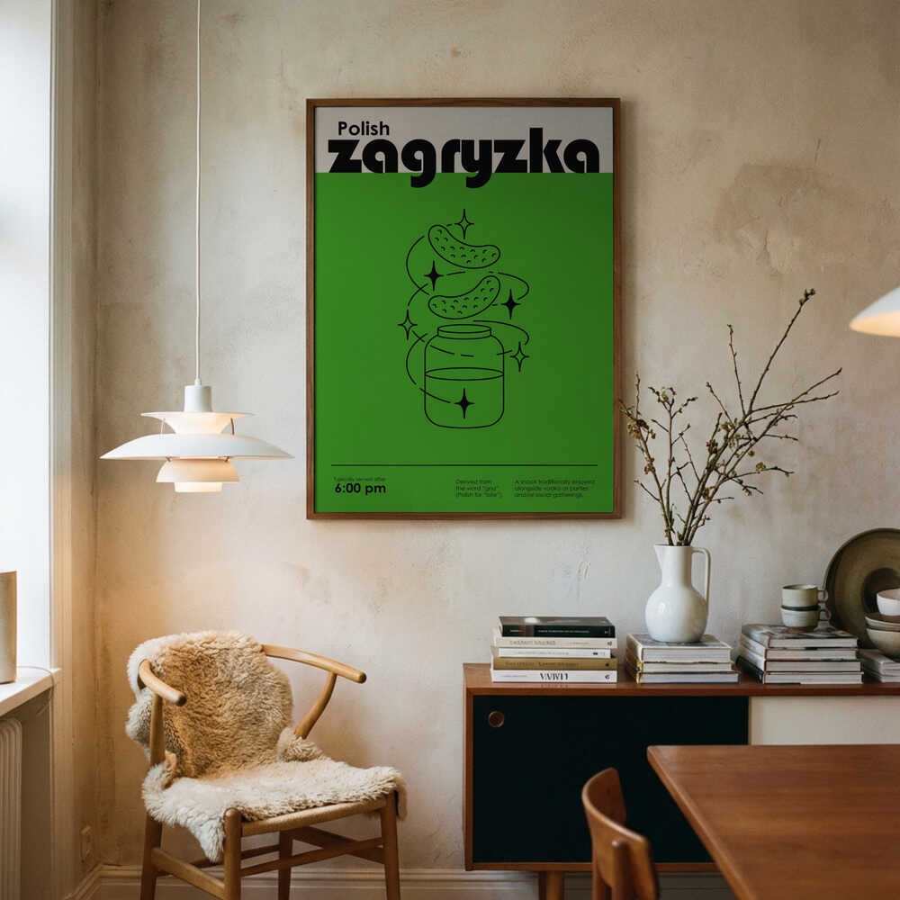 Grøn Polsk Snack Plakat