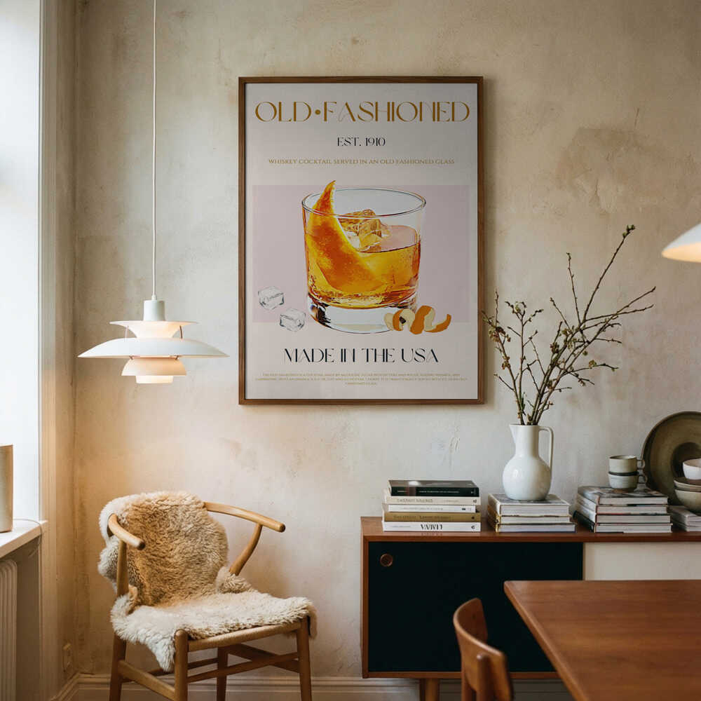 Plakat med klassiske cocktails' charme