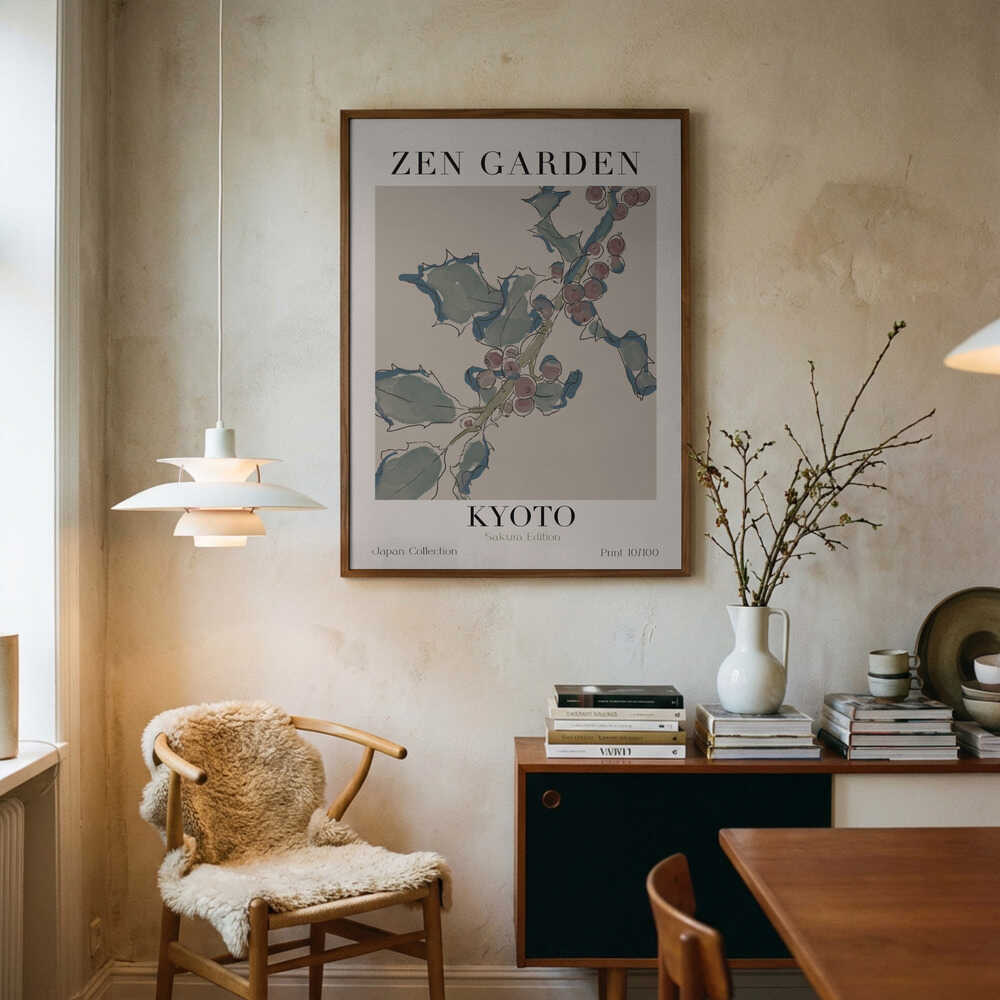 Zen Garden Kyoto-brombærplakat