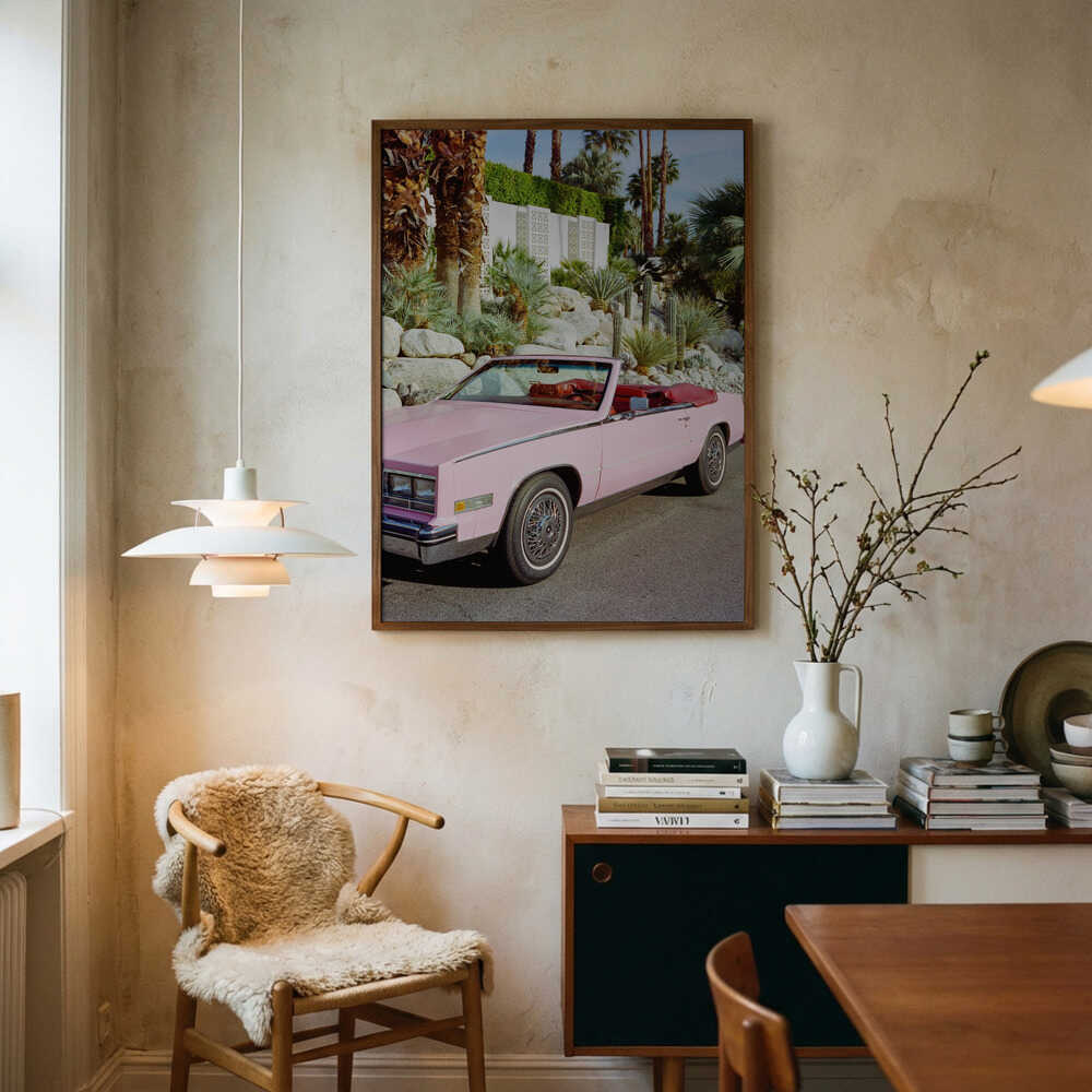 Iconic Pink Convertible Poster
