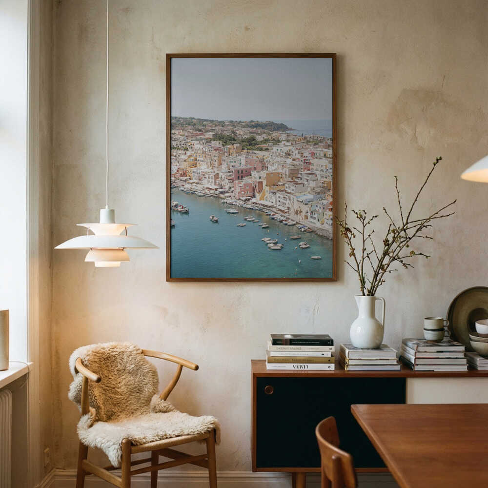 Vibrant Italian Coastal Town Poster
