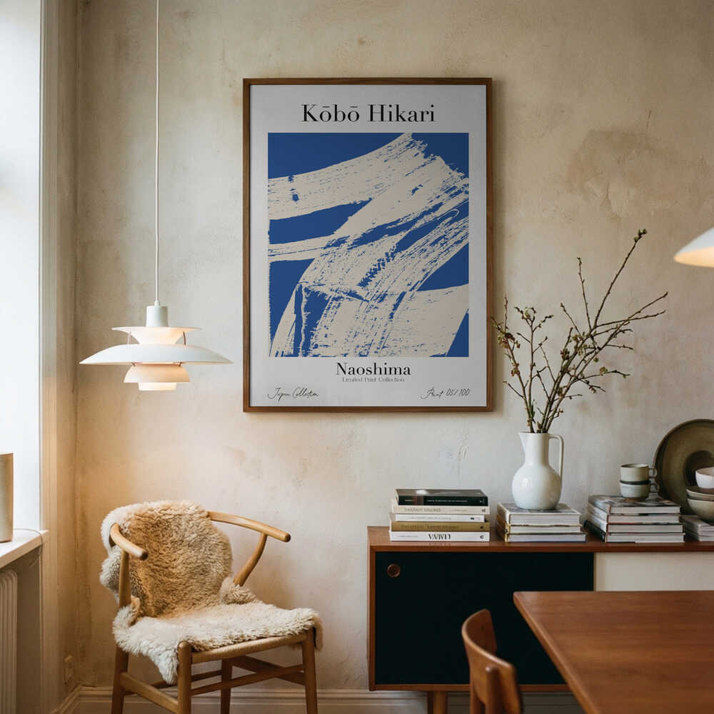 Kōbō Hikari Naoshima Blå Plakat