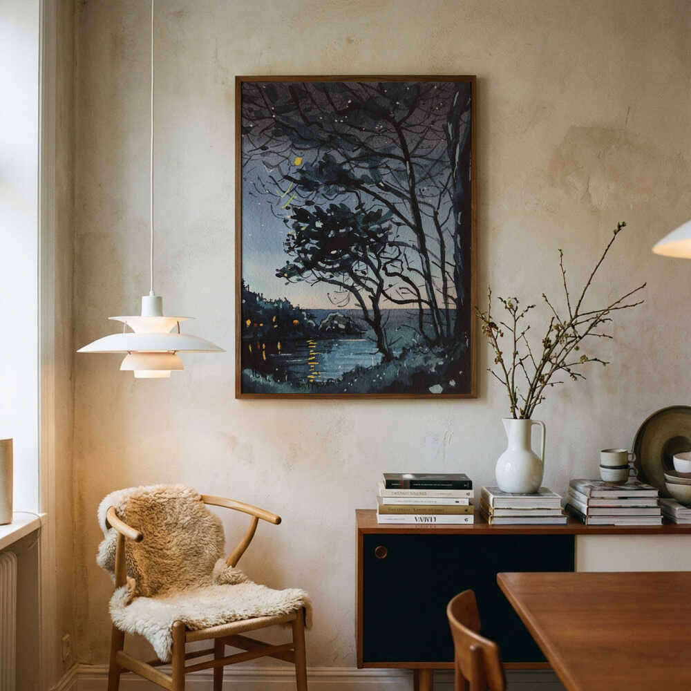 Magisk Natrefleksioner Plakat
