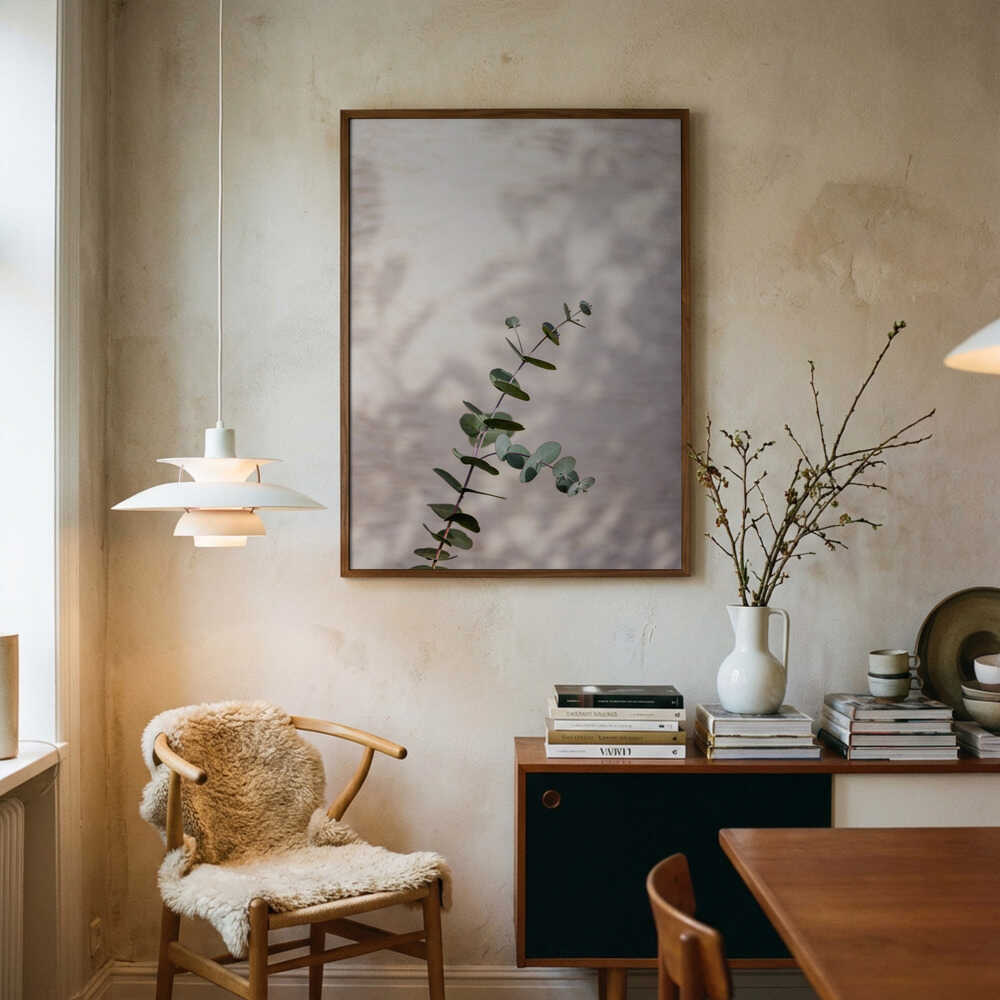Plakat med Eukalyptus Gren Skygge