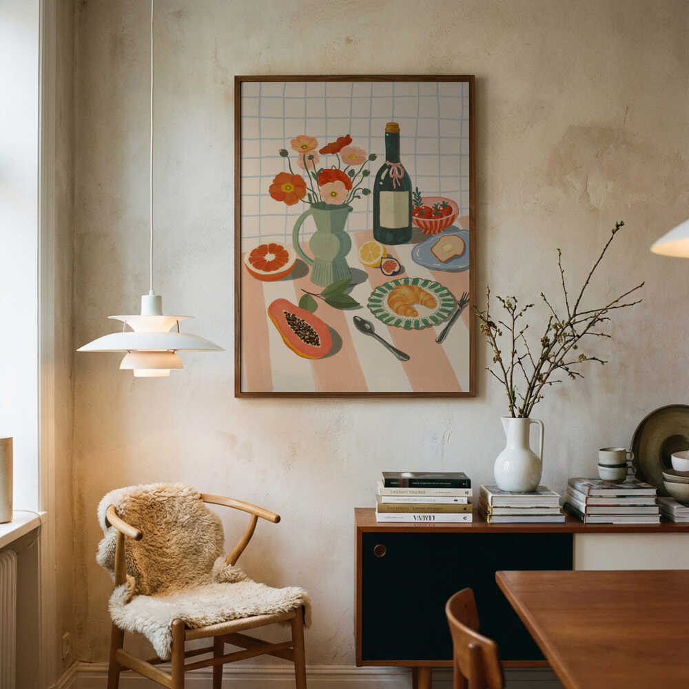 Farverig Morgenmad Stilleben Plakat