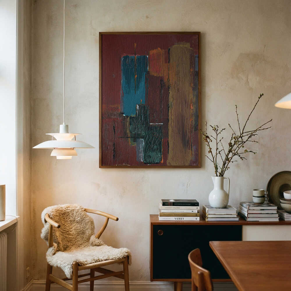 Abstract Earthy Blocks Poster