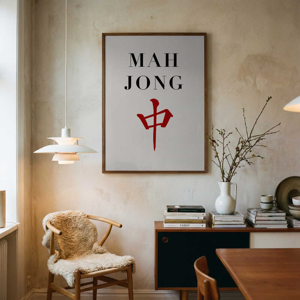 Mahjong Rød Dragebrik Plakat