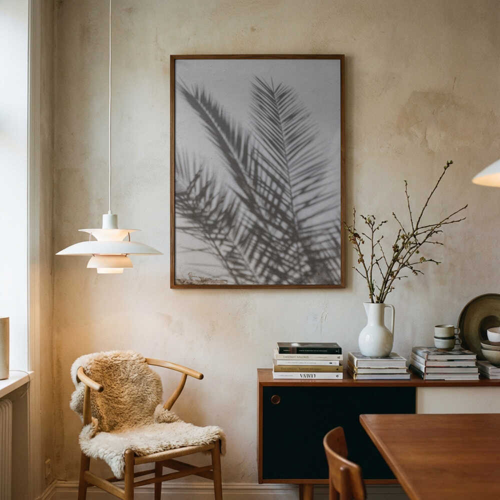 Solbeskinnede Palme Skkygger Plakat
