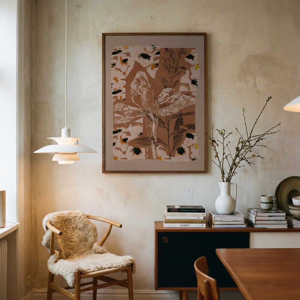 Earthy Floral Collage Poster