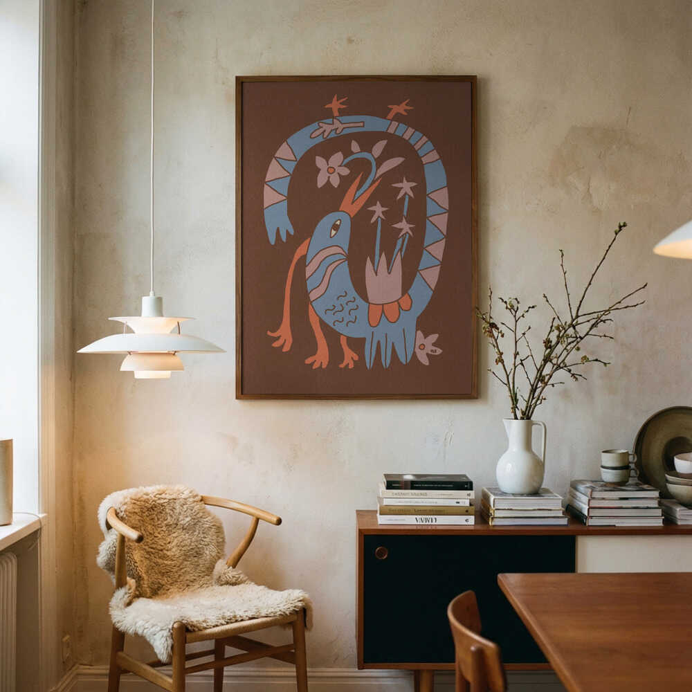 Fantasifuld folkefugleplakat