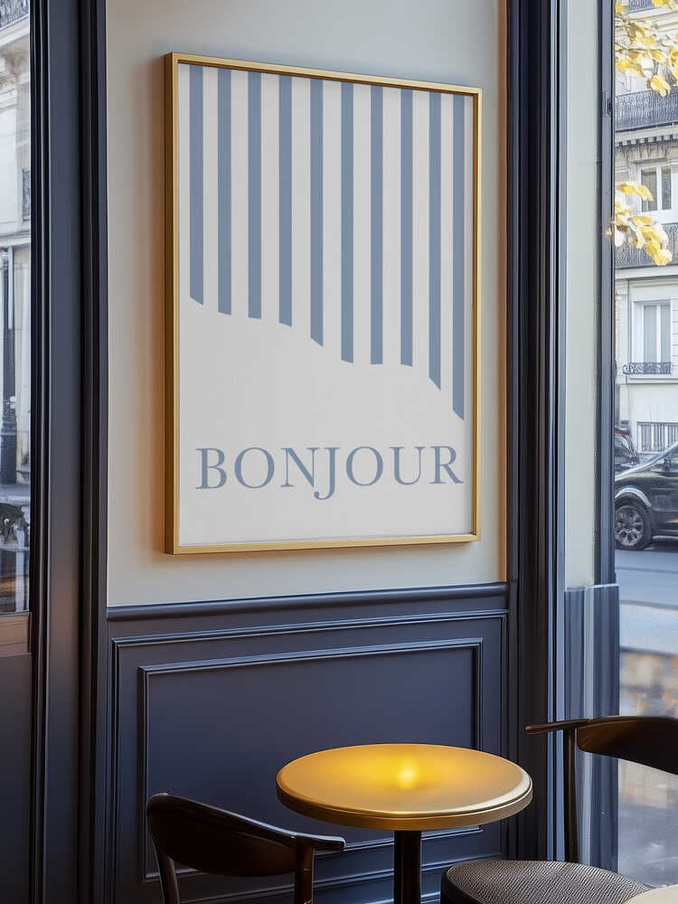 Bonjour Stripes Plakat