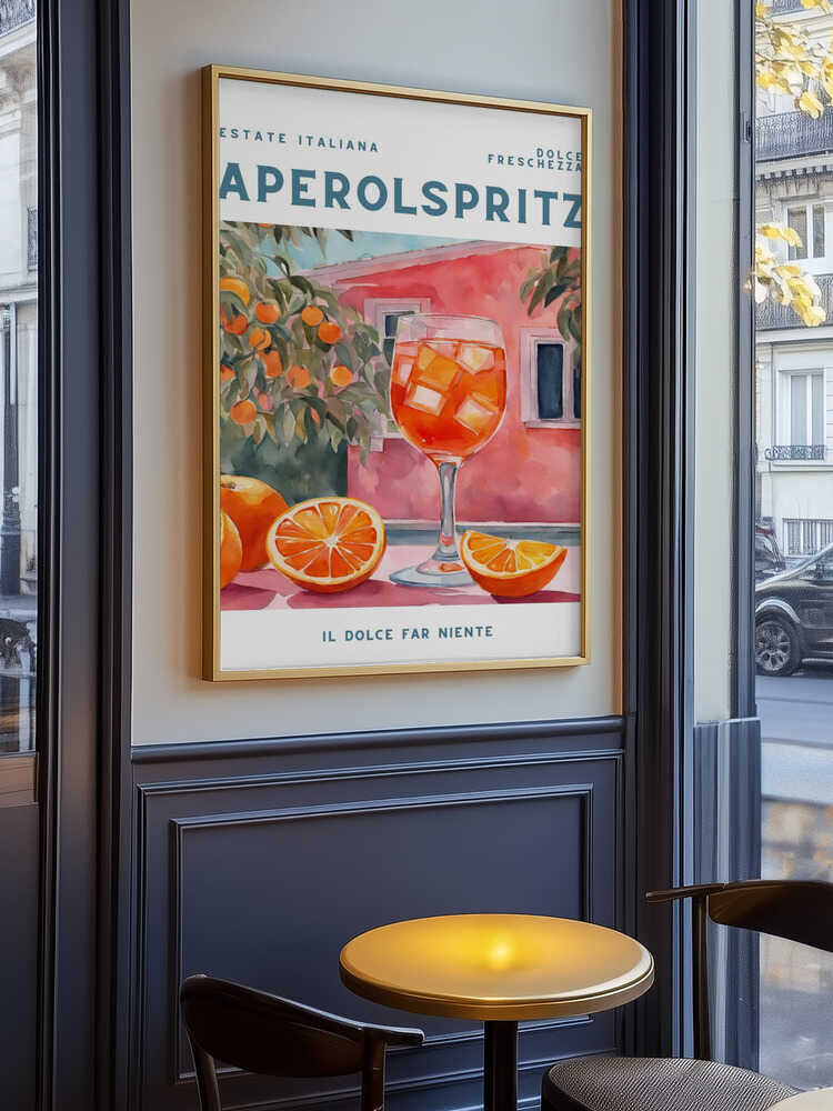 Aperol Spritz, Akvarel, Frisk plakat