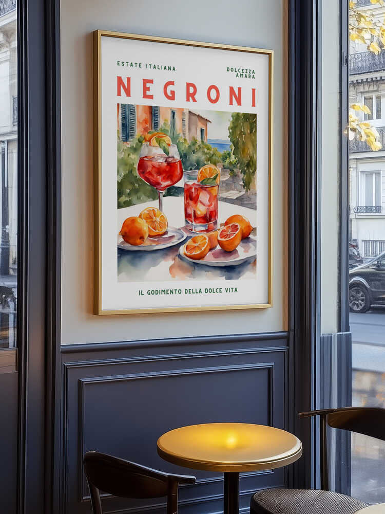 Negroni akvarel-plakat