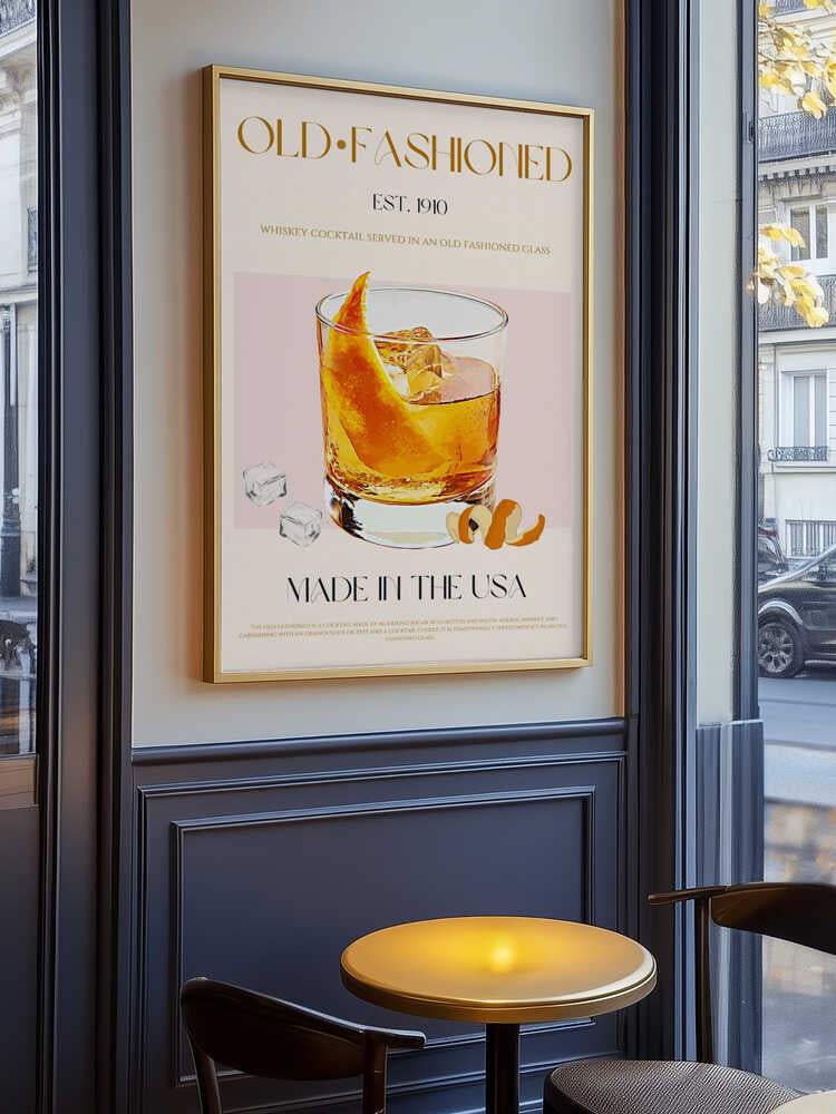 Plakat med klassiske cocktails' charme