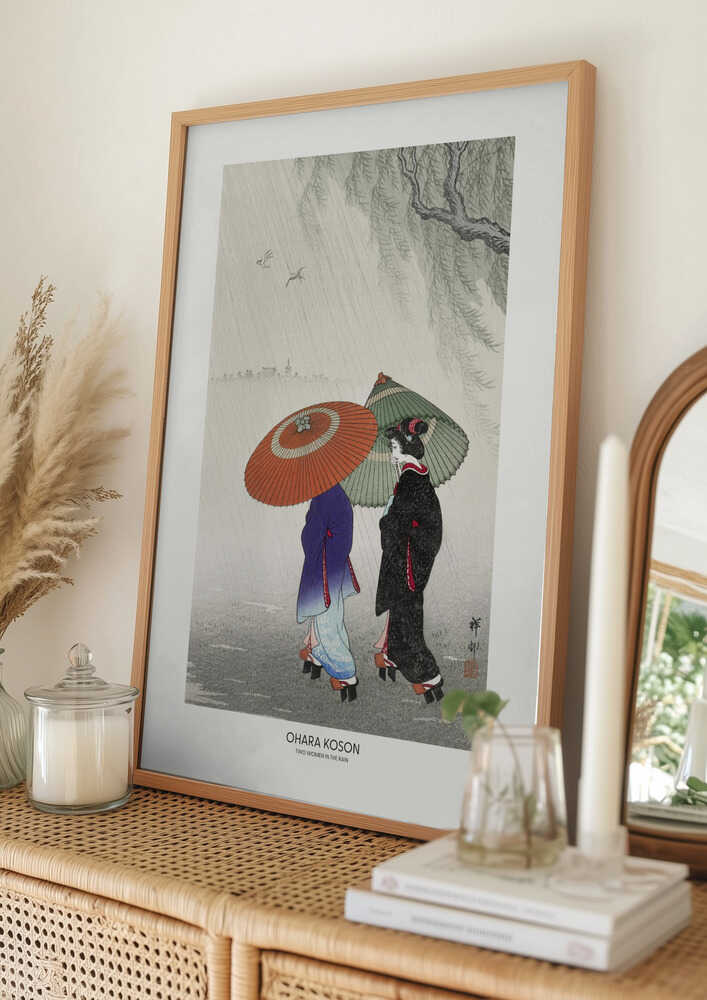 Two Women In The Rain Poster