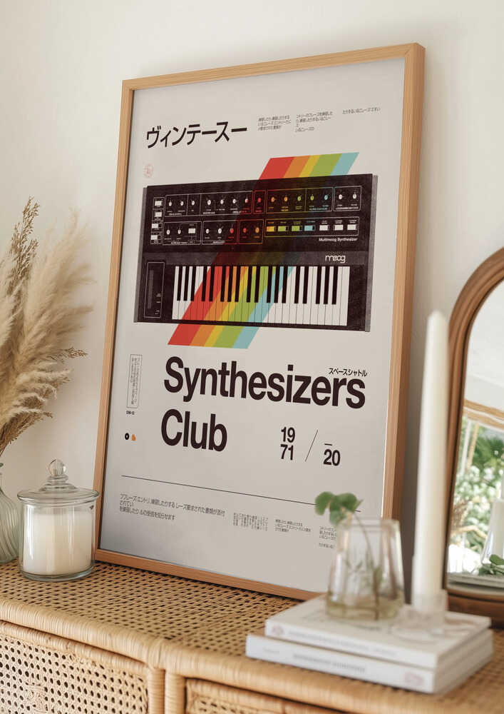 Vintage Synthesizerklub-plakat