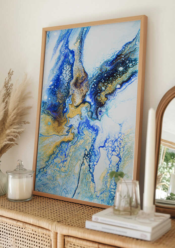 Golden Blue Flow Plakat
