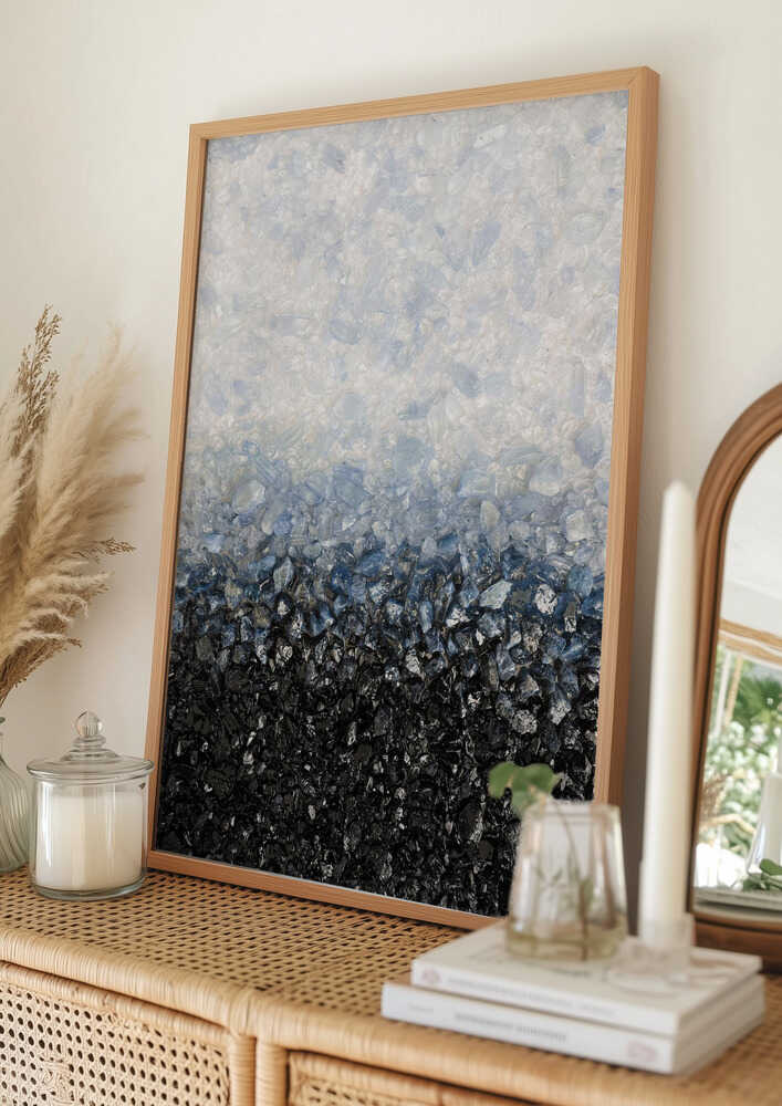 Blue Black Crystal Gradient Poster