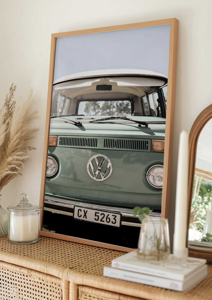 Classic Design In Soft Green Tones Cars Poster