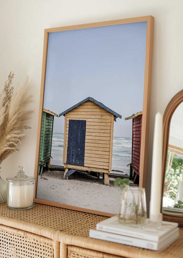 Farverige Strandhytter Plakat
