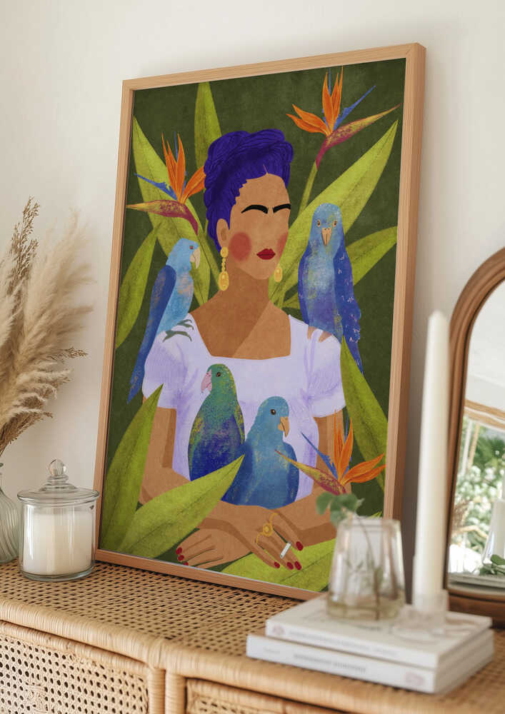 Frida og fugle plakat
