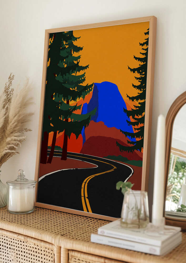 Clacier Road med Half Dome plakat