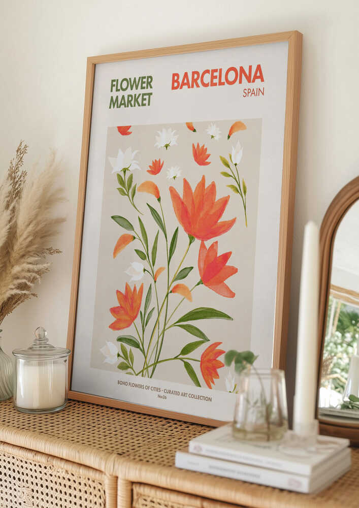Barcelona Blomstrer Plakat