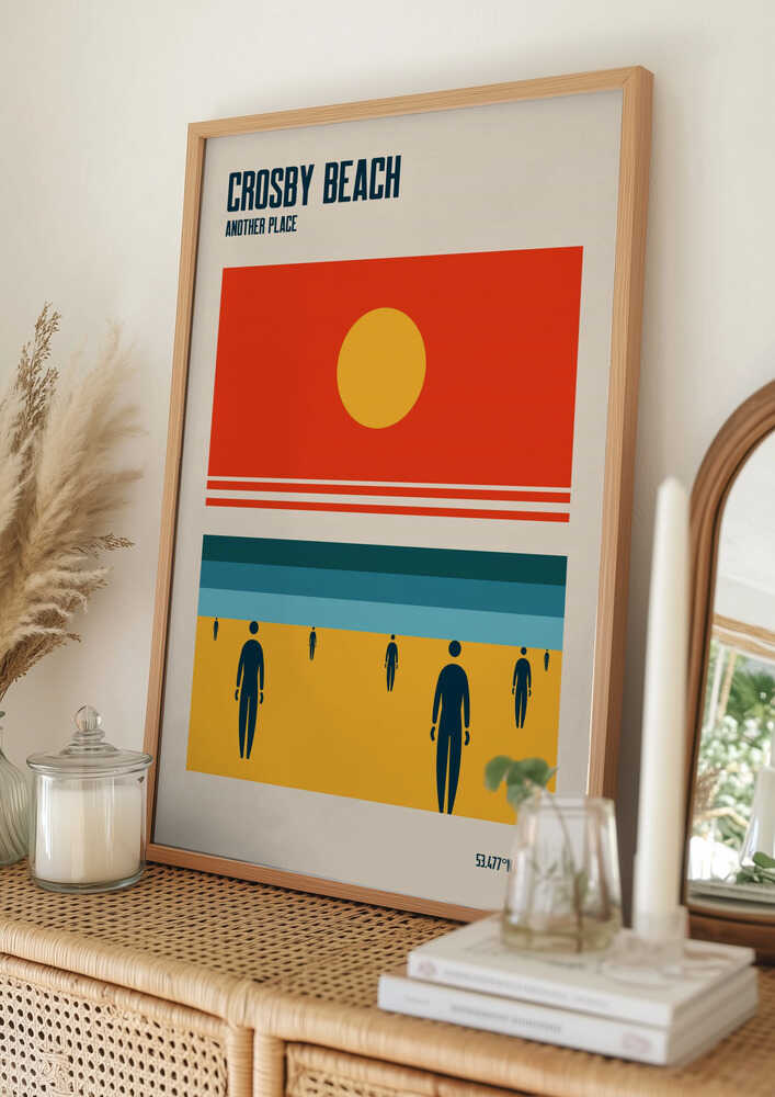Crosby Beach Iron Men Liverpool Merseyside Plakat