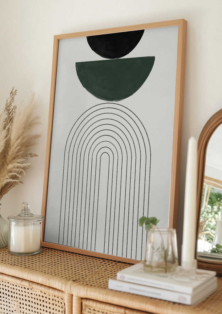 Plakat med buet geometri