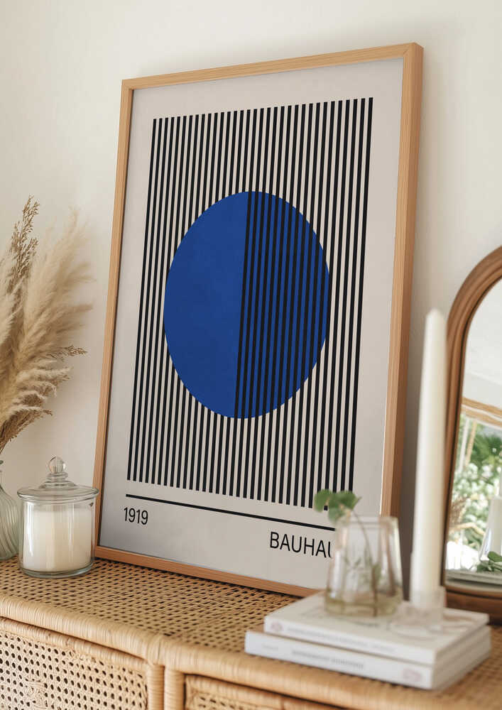 Geometric bauhaus 1919 Blue Circle Poster