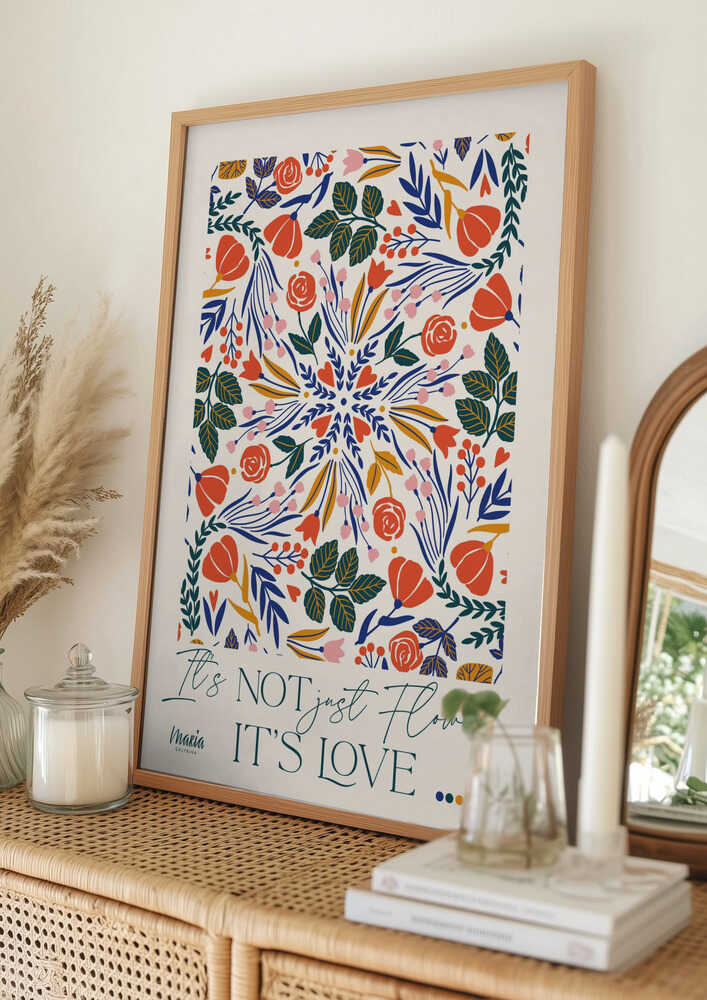 Levende Blomster Mandala Plakat