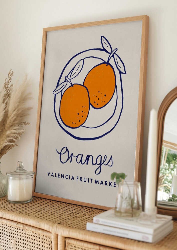 Valencia Market Oranges Poster