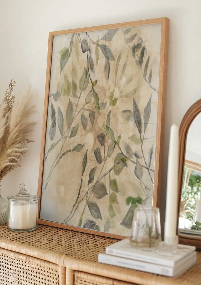 Plakat med bløde botaniske blade